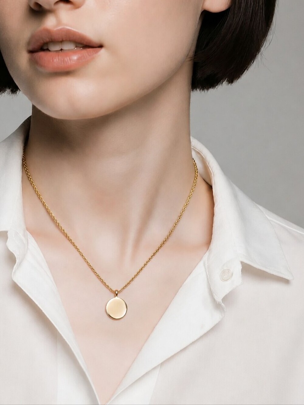NWT Nadine West Shiny Gold Medallion Necklace ~18"
